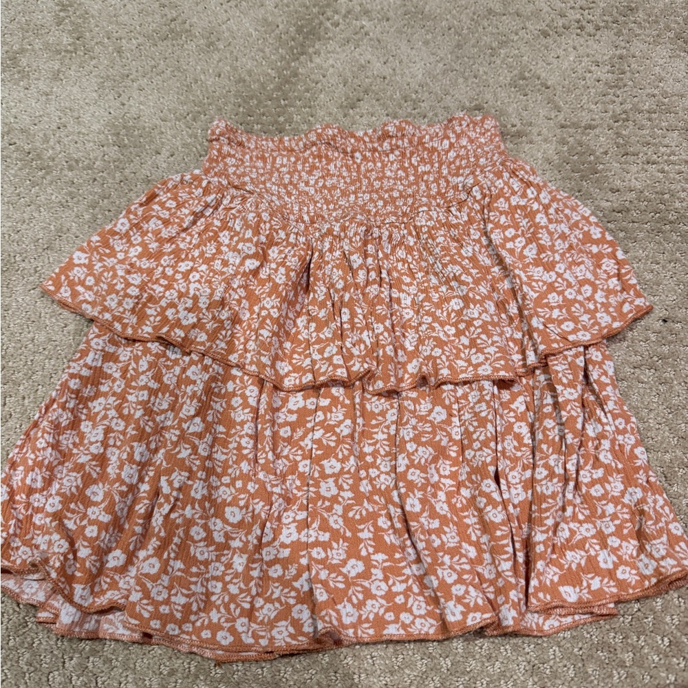 Ultra Flirt Orange Floral Kids Skirt